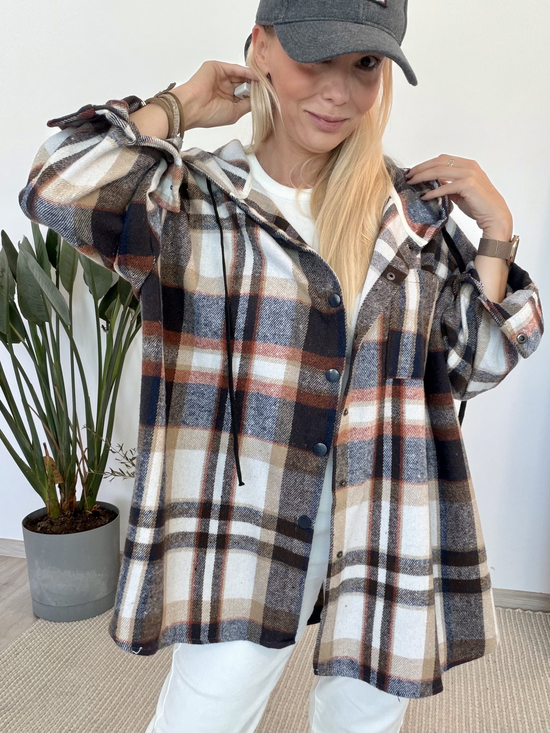 Koszula Rustic Plaid w kratę z kapturem - obrazek 3
